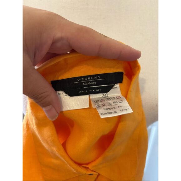 Weekend Max Mara 100% Linen Button Up Tank Top - Picture 5 of 9